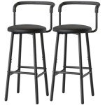 Stylish Black Counter Height Bar Stools - Set of 2