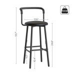 Stylish Black Counter Height Bar Stools - Set of 2