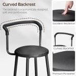 Stylish Black Counter Height Bar Stools - Set of 2