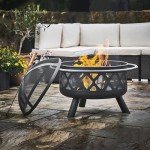 30-Inch Round Steel Outdoor Fire Pit in Black