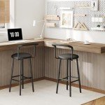 Stylish Black Counter Height Bar Stools - Set of 2
