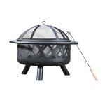 30-Inch Round Steel Outdoor Fire Pit in Black
