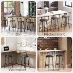 Stylish Black Counter Height Bar Stools - Set of 2
