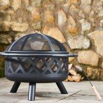 30-Inch Round Steel Outdoor Fire Pit in Black