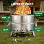 CIAYS 19'' Smokeless Portable Fire Pit for Outdoors