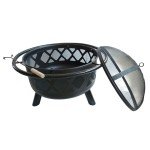30-Inch Round Steel Outdoor Fire Pit in Black