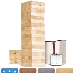 GoSports Giant Wooden Stacking Tower Game - 5 ft