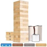 GoSports Giant Wooden Stacking Tower Game - 5 ft