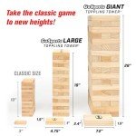 GoSports Giant Wooden Stacking Tower Game - 5 ft