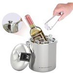 Insulated Stainless Steel Ice Bucket with Tongs
