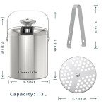 Insulated Stainless Steel Ice Bucket with Tongs
