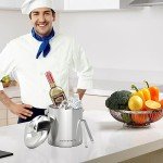Insulated Stainless Steel Ice Bucket with Tongs