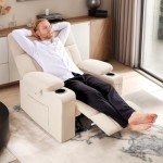 Oversized Swivel Recliner Chair with Cupholder