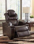 Ashley Warnerton Brown Faux Leather Power Recliner