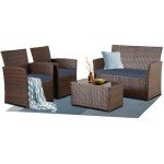 Cozy 4-Piece Wicker Patio Furniture Set