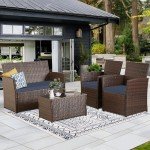 Cozy 4-Piece Wicker Patio Furniture Set