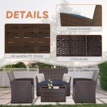 Cozy 4-Piece Wicker Patio Furniture Set