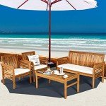 Acacia Wood 4-Piece Outdoor Sofa Set