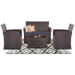 Cozy 4-Piece Wicker Patio Furniture Set