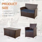 Cozy 4-Piece Wicker Patio Furniture Set