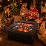 32-Inch Multifunctional Metal Fire Pit Table