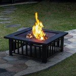 32-Inch Multifunctional Metal Fire Pit Table