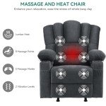 Oversized Rocker Recliner Chair with Massage & Heat