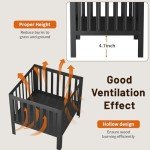 Portable 16-Inch Black Steel Fire Pit Grate