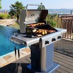 Kenmore 3-Burner Propane BBQ Grill in Azure Blue
