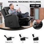 COMHOMA Reclining Rocking Chair with Cupholder and Massage