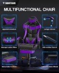 Purple Ergonomic Gaming Chair with Footrest