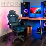 Blue Ergonomic Gaming Chair with Headrest & Lumbar Pillow