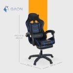 Blue Ergonomic Gaming Chair with Headrest & Lumbar Pillow