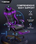Purple Ergonomic Gaming Chair with Footrest