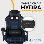Blue Ergonomic Gaming Chair with Headrest & Lumbar Pillow