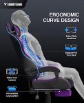 Purple Ergonomic Gaming Chair with Footrest