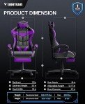 Purple Ergonomic Gaming Chair with Footrest