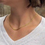 Men's 4MM Stainless Steel Figaro Chain Necklace