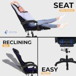 Blue Ergonomic Gaming Chair with Headrest & Lumbar Pillow