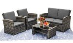 LayinSun 4-Piece Wicker Patio Conversation Set