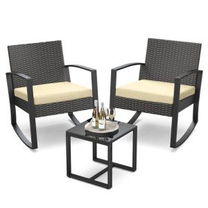 Comfortable 3-Piece Patio Rocking Furniture Set