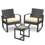 Comfortable 3-Piece Patio Rocking Furniture Set