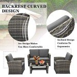 LayinSun 4-Piece Wicker Patio Conversation Set