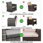 LayinSun 4-Piece Wicker Patio Conversation Set