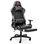 Ergonomic Black Gaming Chair with Footrest & Lumbar Support