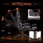 Ergonomic Black Gaming Chair with Footrest & Lumbar Support