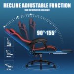 GTPLAYER Adjustable Gaming Chair with Footrest