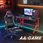 Ergonomic Black Gaming Chair with Footrest & Lumbar Support