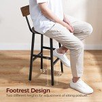 Rustic Brown Bar Stool Set - 2 Round Chairs