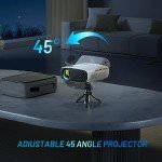 iPhone-Compatible Mini Projector with Tripod, 1080P HD